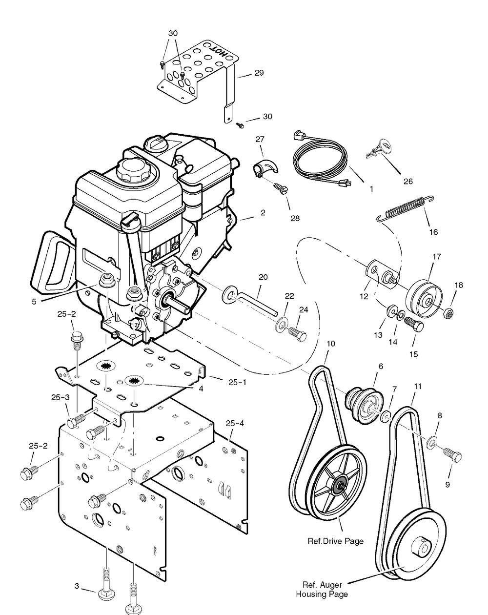 Engine Diagram and Parts List for 626752X16B-ST7526 2007 Briggs and Stratton Snow Blower